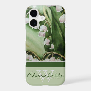 Elegant Modern Lily of the Valley Monogram Name