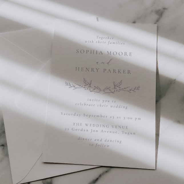 Elegant Modern Line Art Wedding Invitation (Creator Uploaded)