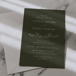 Elegant Modern Line Art Wedding Invitation