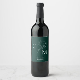 Elegant modern linear wine label
