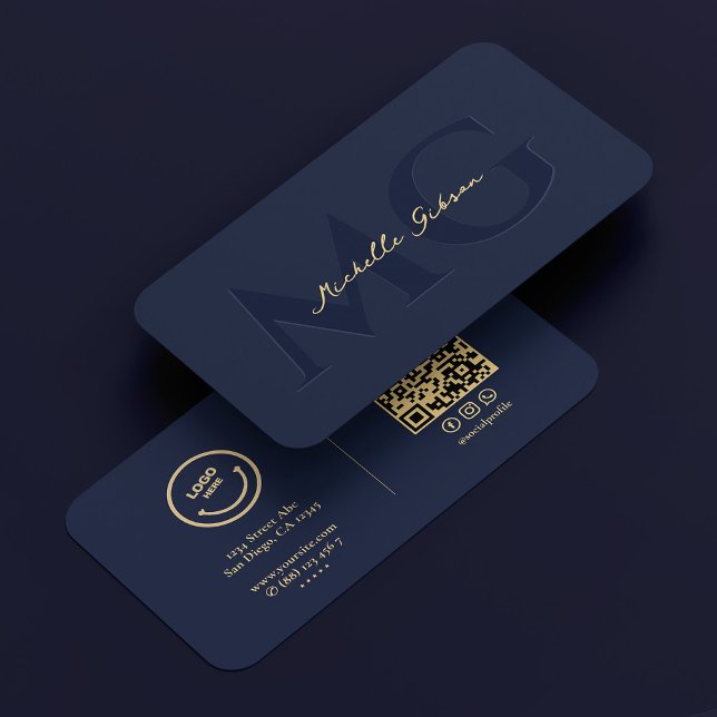Elegant Modern Logo Dark Navy Professional  Business Card (Elegant Modern Logo Dark Navy Professional Business Card
)