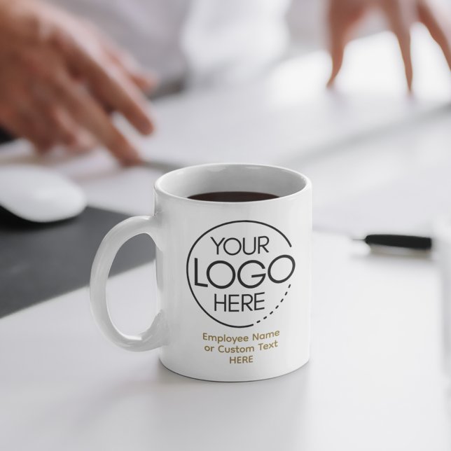 Elegant Modern Logo Employee/Company SWAG Gold Coffee Mug (Creator Uploaded)