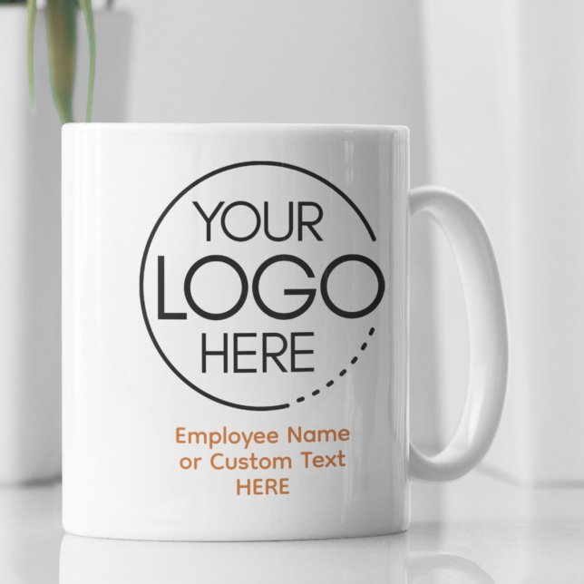Elegant Modern Logo Employee/Company SWAG Orange Coffee Mug (Creator Uploaded)