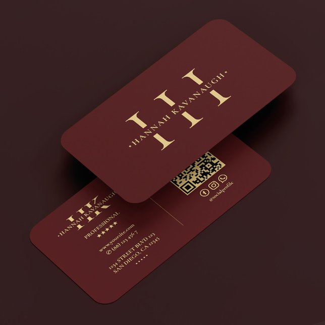 Elegant Modern Logo H Monogram Dark Red Maroon Business Card (Elegant Modern Logo H Monogram Dark Red Maroon Business Card
)