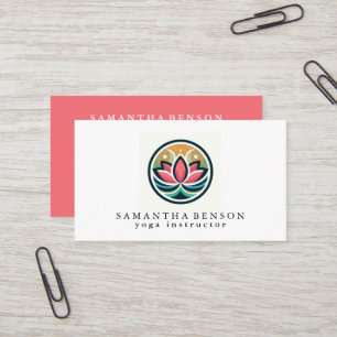 Elegant Modern Lotus Flower Business Card