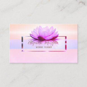 Elegant Modern Lotus Shiny Gold Frame Business Card