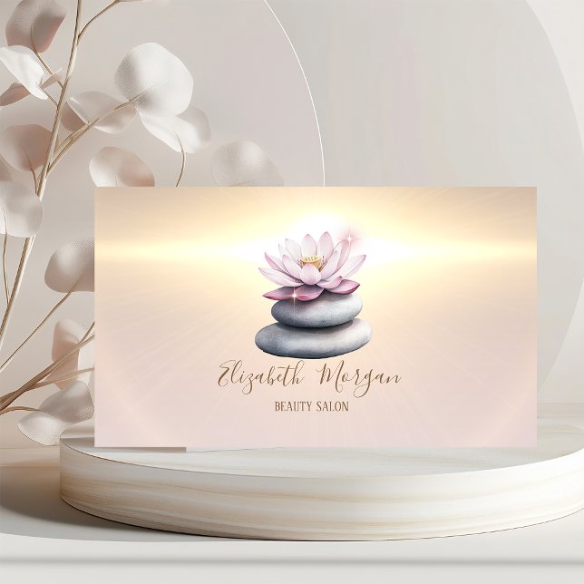 Elegant Modern Lotus Zen Stones Business Card (Creator Uploaded)
