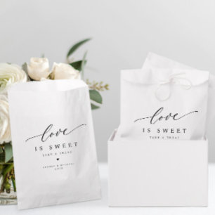 Elegant Modern Love is Sweet Wedding Desserts Sign Favour Bags