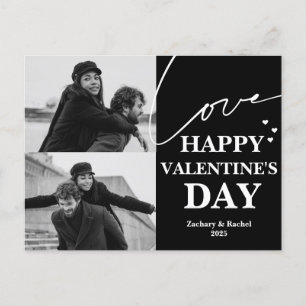 Elegant Modern Love valentine's day couple 2 photo Holiday Postcard