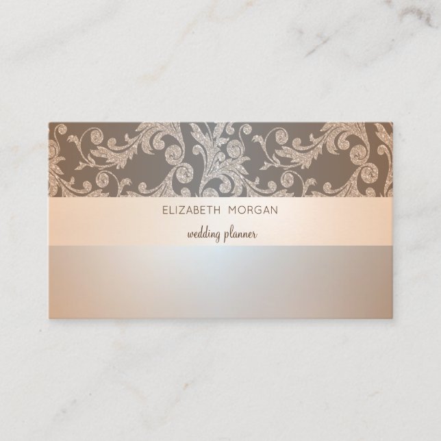 Elegant Modern  Luminous, Glitter Swirls Business Card (Front)