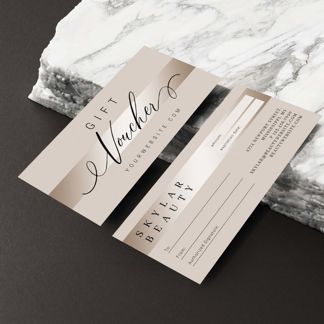 Elegant Modern Luxurious Champagne Gift Vouchers (Creator Uploaded)