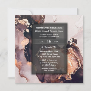 Elegant Modern Luxurious Gold Gilded Wedding Party Invitation