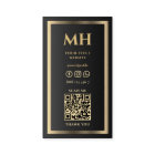 Elegant Modern Luxury Black Gold Frame Monogram