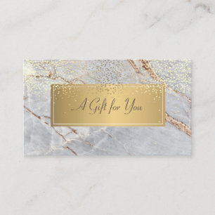 Elegant Modern Luxury Gold Confetti Marble Discount Card