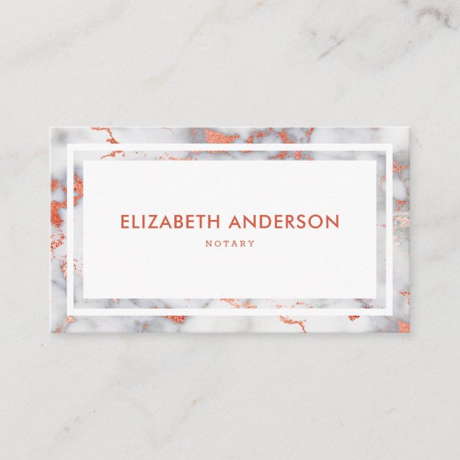 Elegant Modern Luxury White Marble Business Card (Front)