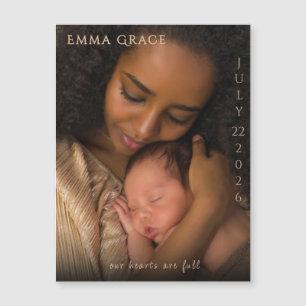Elegant Modern Magnetic Birth Announcement 