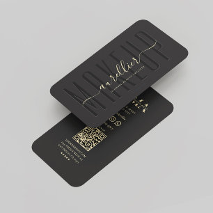Elegant Modern Makeup Artist Black Monogram Business Card