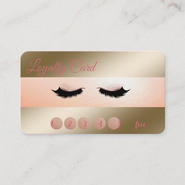 Elegant Modern Makeup, Faux Lashes Loyalty Card (Front)