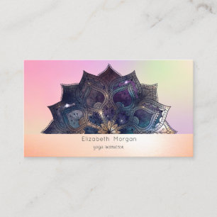Elegant Modern Mandala Colourful Holographic Business Card