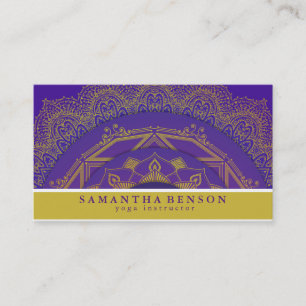 Elegant  Modern Mandala Lotus Flower Logo Yoga Business Card