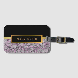 Elegant Modern Marble Black Gold Luggage Tag