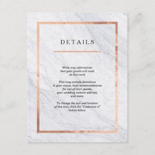 Elegant Modern Marble & Rose Gold Insert Cards