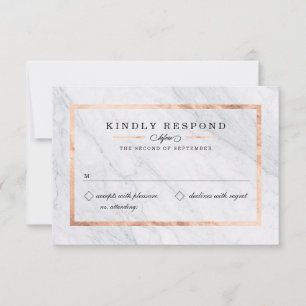 Elegant Modern Marble & Rose Gold RSVP Cards