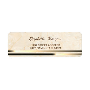 Elegant Modern Marble, Stripe Address Label