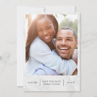 Elegant Modern Marble Trendy Save The Date Card