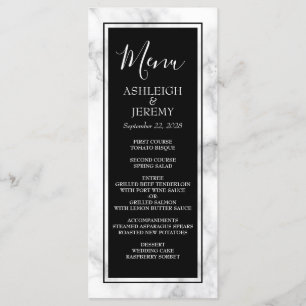 Elegant Modern Marble Wedding Menu