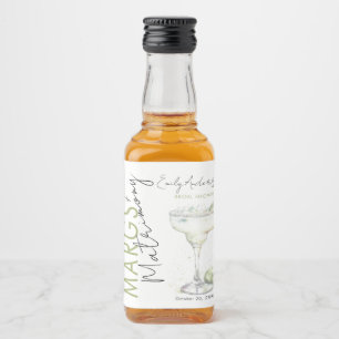 Elegant Modern Margs and Matrimony Bridal Shower Liquor Bottle Label