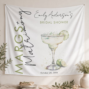 Elegant Modern Margs and Matrimony Bridal Shower Tapestry