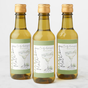 Elegant Modern Margs and Matrimony Bridal Shower Wine Label