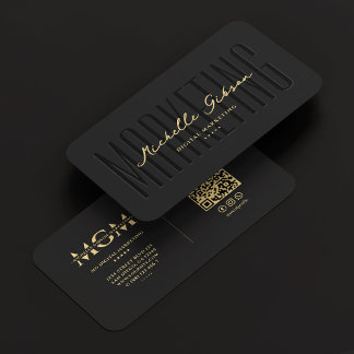 Elegant Modern Marketing Monogram Black Business Card