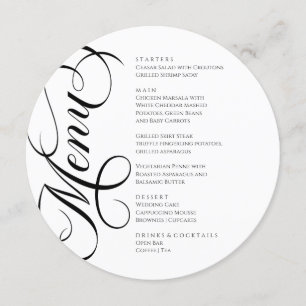 Elegant modern Menu Black and White