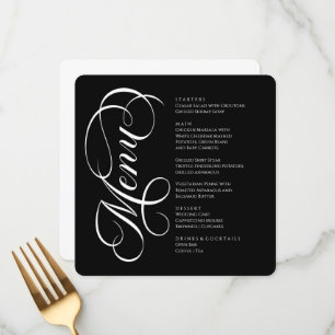 Elegant modern Menu Black and White