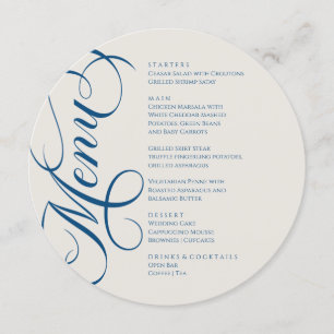 Elegant modern Menu Marfil and Blue Navy