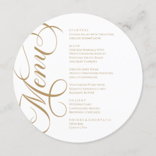 Elegant modern Menu White and Gold