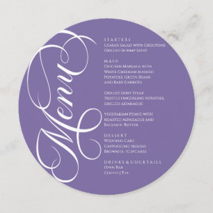 Elegant modern Menu White and Purple