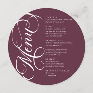 Elegant modern Menu White and Wine