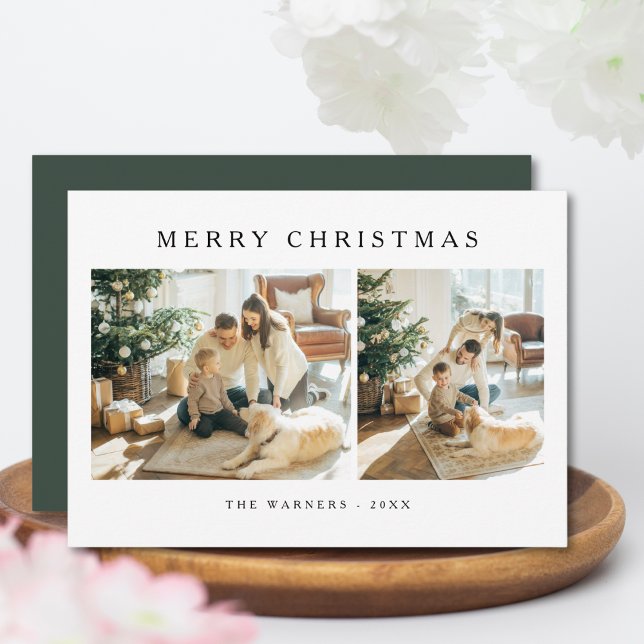 Elegant Modern Merry Christmas Family Photo Card (Creator Uploaded)
