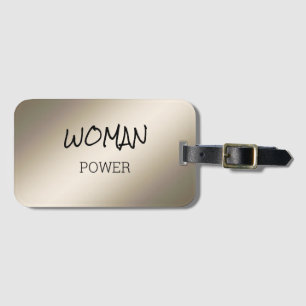 Elegant modern metallic gold luggage tag