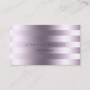 Elegant Modern Metallic Purple Tint Stripes Business Card