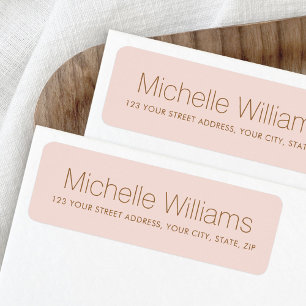 Elegant modern minimal blush pink return address