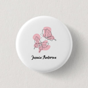 Elegant Modern Minimal Butterflies 3 Cm Round Badge