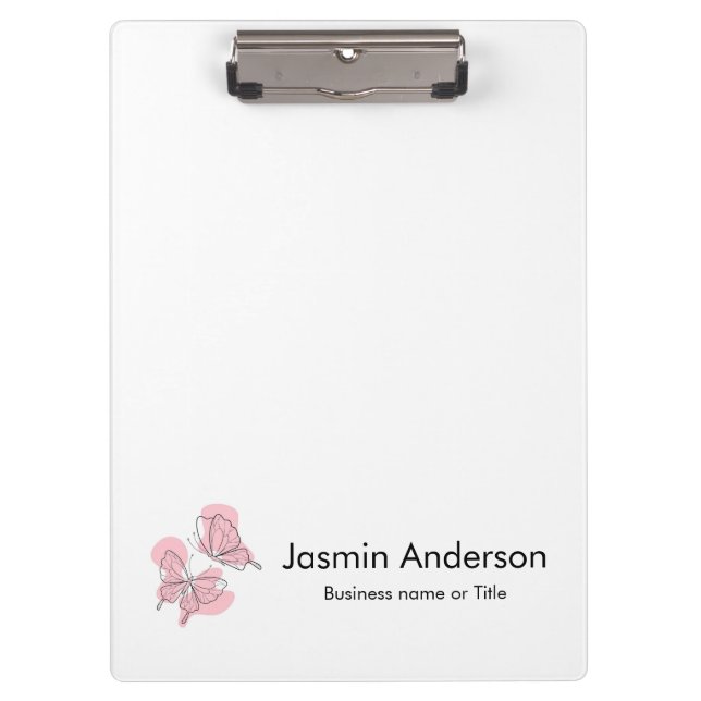 Elegant Modern Minimal Butterflies Clipboard (Front)
