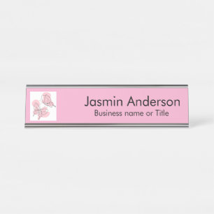 Elegant Modern Minimal Butterflies Desk Name Plate