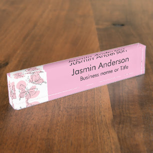 Elegant Modern Minimal Butterflies Nameplate