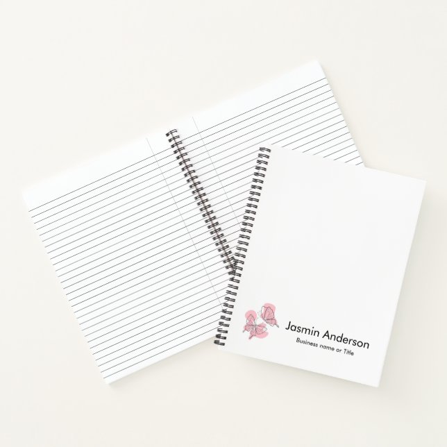 Elegant Modern Minimal Butterflies Notebook (Inside)
