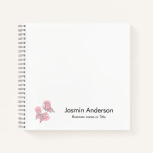 Elegant Modern Minimal Butterflies Notebook